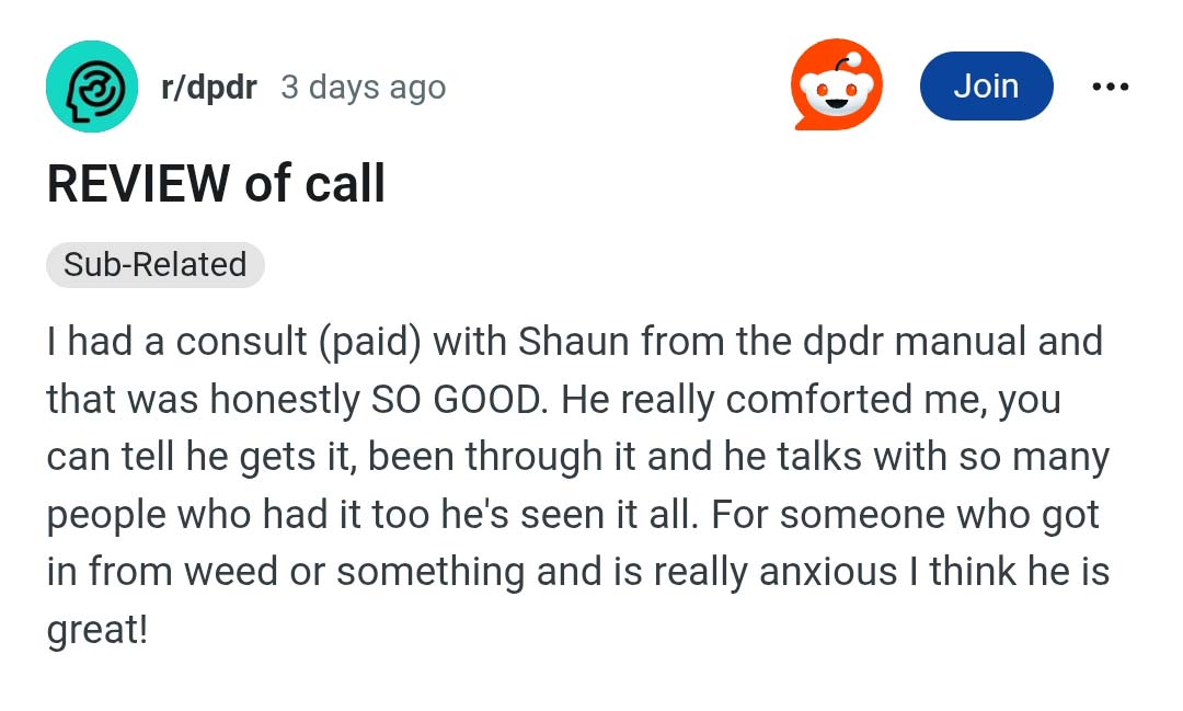 Depersonalization Manual Zoom Coaching Review