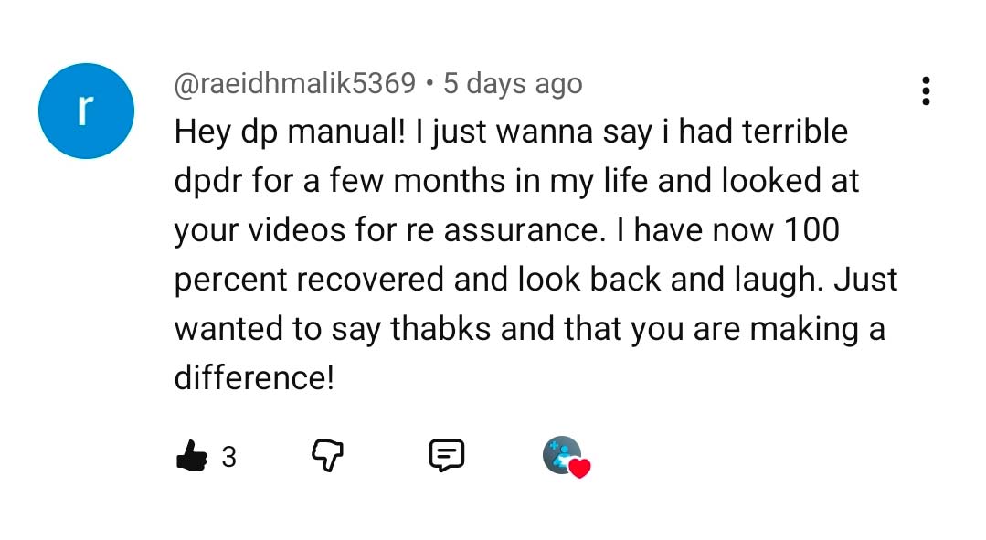 Raeidh's Depersonalization Derealization Recovery Story