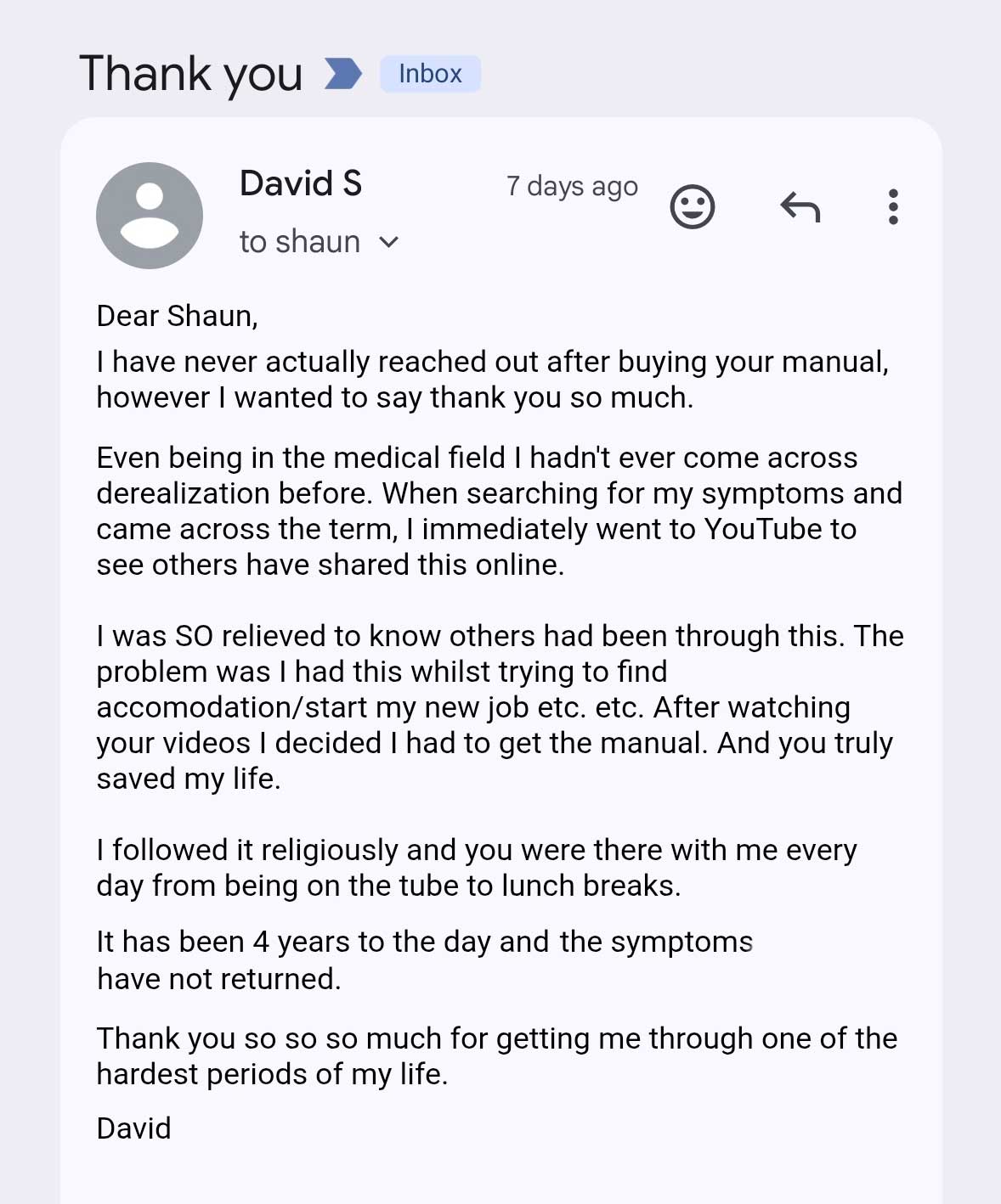 Dave's DPDR Recovery Story