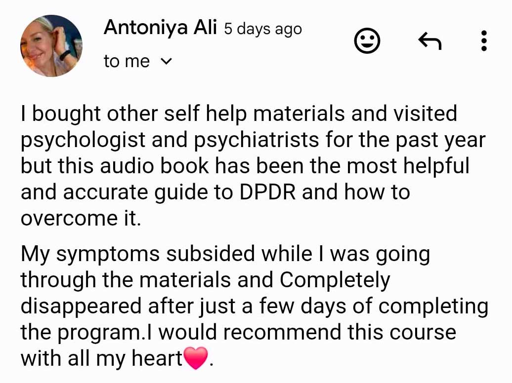 Antoniya's DPDR Recovery Story