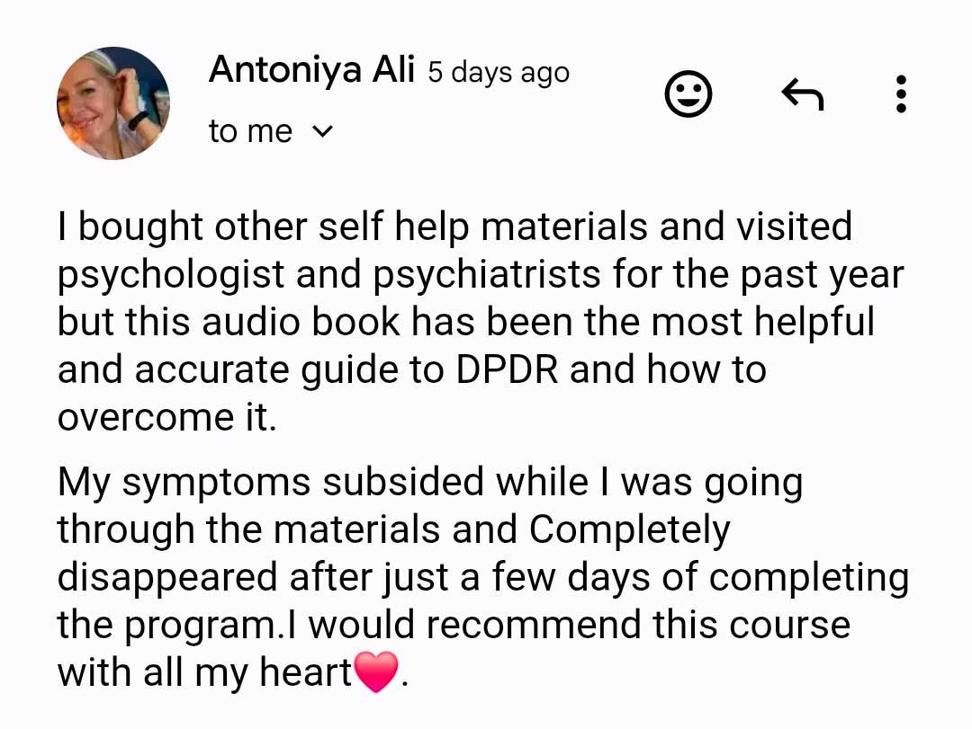 Antoniya's DPDR Recovery Story