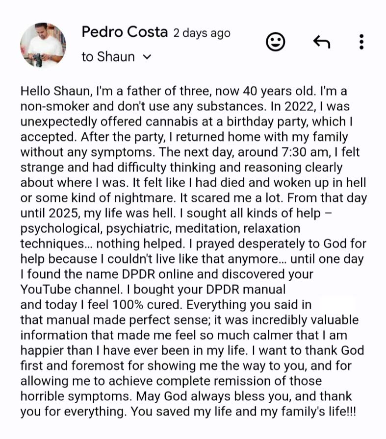 Pedro's DPDR Recovery Story